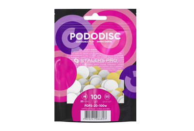 Змінні файли на м`якій основі для педикюрного диску Staleks M Білі 100 грит, 50 шт