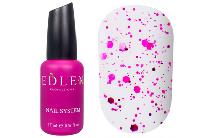 Топ для ногтей Edlen Matt Euphoria top матовый с розовым конфетти, 17 мл