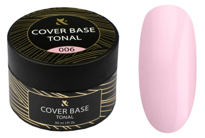База для гель-лака FOX Tonal Cover Base №006 мягкая розовая банка, 30 мл, Цвет: Розовый