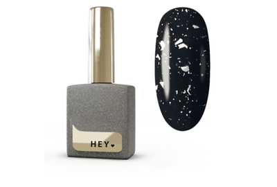 Топ HEYLOVE Silver Flakes Glossy top с серебряной фольгой, 15 мл