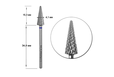Насадка фреза твердосплавная LUNA 4,1 голубая елка