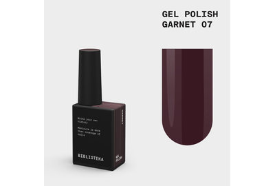 Гель-лак для ногтей BIBLIOTEKA №007 Garnet, бордовый, 10 мл