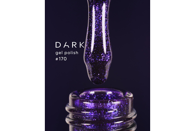 Гель-лак DARK №170, фіолетовий з блискітками, 6 мл