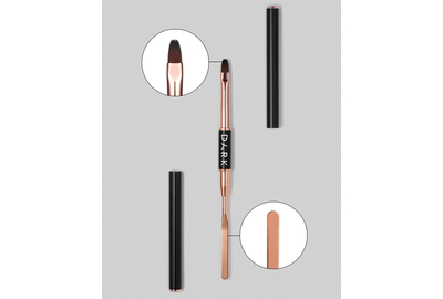 Пензель DARK двосторонній, шпатель + гель 10 мм, чорний