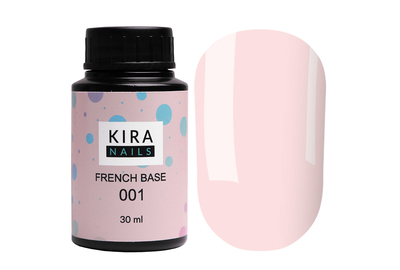 База Kira Nails French Base №001 молочно-розовый, 30 мл
