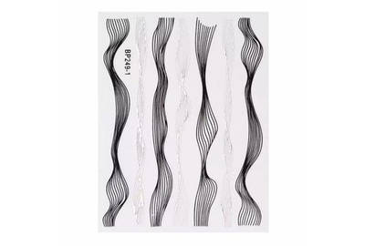 Наклейка гибкая лента волна бело-розовое золото