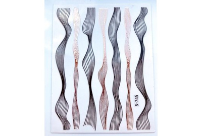 Наклейка гибкая лента волна черная-бронза