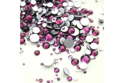 Стразы для ногтей микс фиолетовые 1000шт