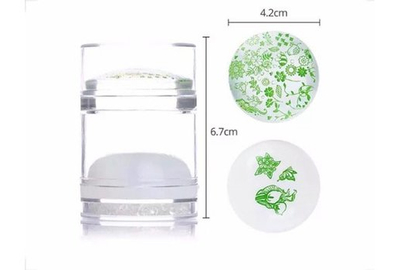 Штамп двойной с кристаллами, пластина в подарок