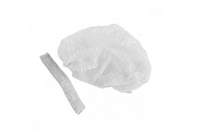 Cap on an elastic band, pack of 100 white