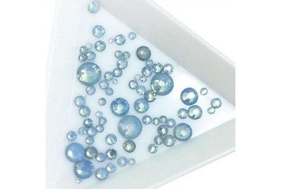 Стразы для ногтей Голубой опал разные размеры 720 шт