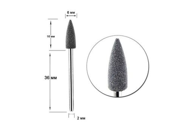Насадка фреза силіконова D 50 полірувальник загострений сірий