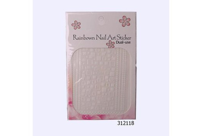 Наклейки для дизайна ногтей F306 белые.