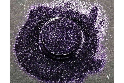 Глитер для дизайна фиолетовый ногтей.