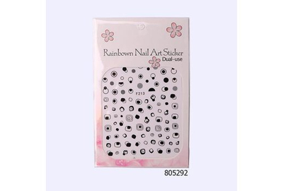 Наклейки для дизайна ногтей F213 черные.