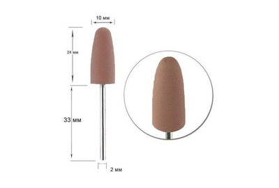 Насадка фреза силіконова D 90 полірувальник закруглений коричневий