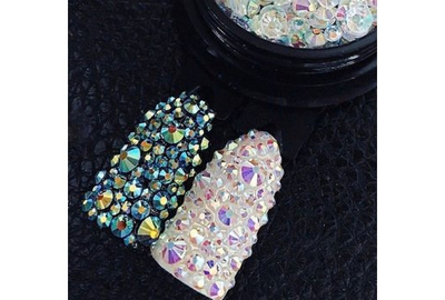 Стразы для ногтей хамелеон в баночке 100 шт
