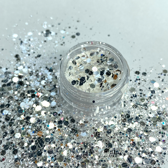 Микс паеток Бриллиант №003 светлое серебро