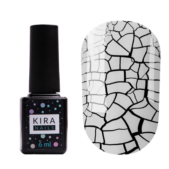 Гель-лак Kira Nails Crack Effect White белый, 6 мл