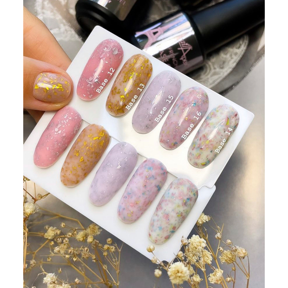 Камуфлирующая база NailApex 15 лавандовая с серебряной паталью, 15 мл, изображение 2