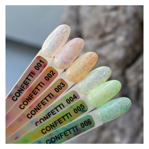 Gel polish Komilfo Confetti Collection CN002 light pink with multi-colored crumbs, 8 ml, 2 image