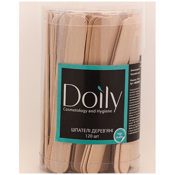 Doily disposable wooden spatulas 120 pcs in a tube