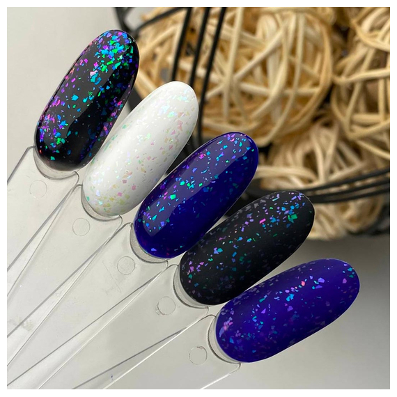 Top for gel polish ART No Wipe Chameleon Top #003, with unicorn flakes, without LSH, 10 ml, 3 image