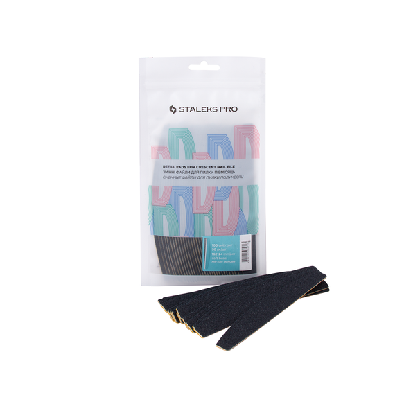 Набор сменных файлов Staleks для пилы полумесяц EXPERT 42 100 белый грит 50 шт, изображение 2