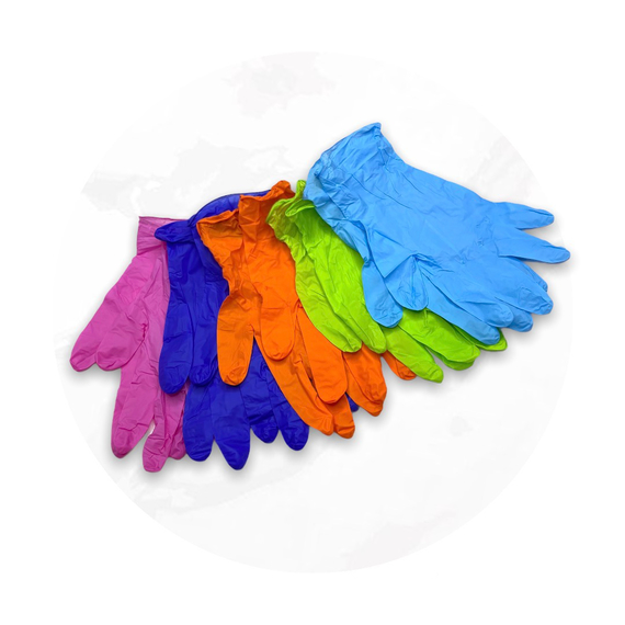 Рукавички нітрилові, мікс колір, M, 10 шт (5 пар)
