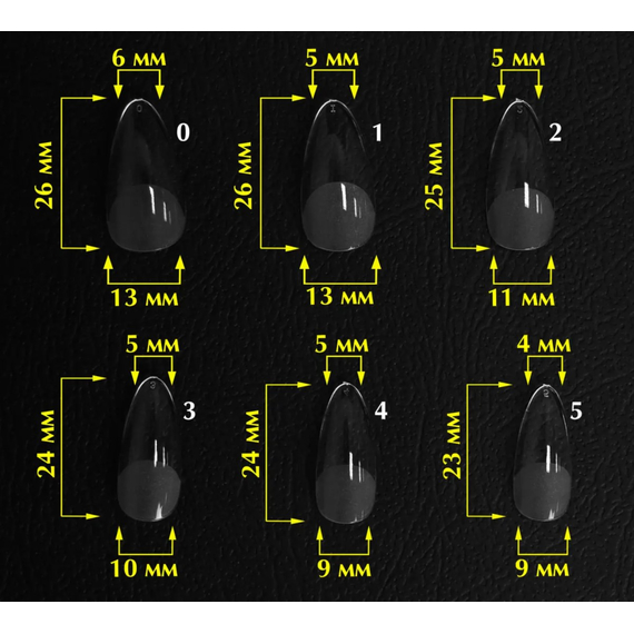 Gel forms for nail extension Komilfo SoFast Nail Forms Almond, almond, 240 pcs, 2 image