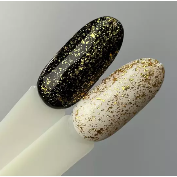 Топ для гель-лака ART Shell Top Gold с золотыми хлопьями, 10 мл, изображение 2