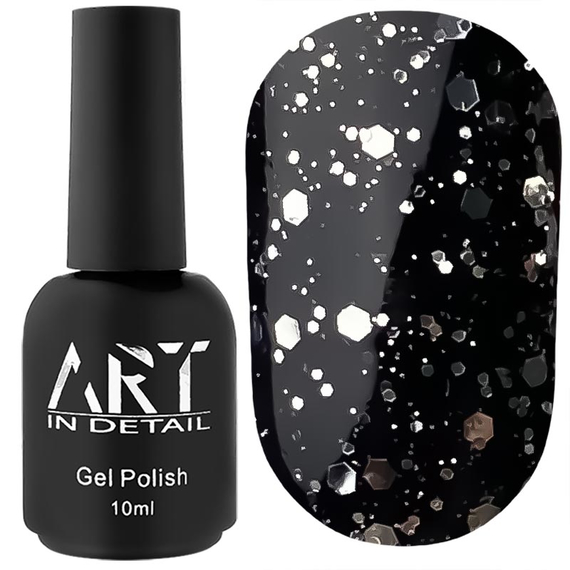 Топ для гель-лаку ART Hive Top Silver з шестигранниками, без ЛШ, 10 мл