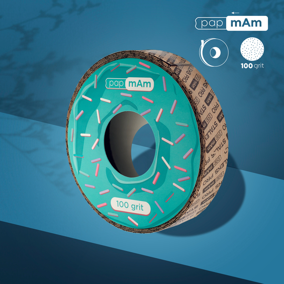 PAP-MAM file tape spare unit White for Staleks PRO plastic reel 100 grit, 6 m