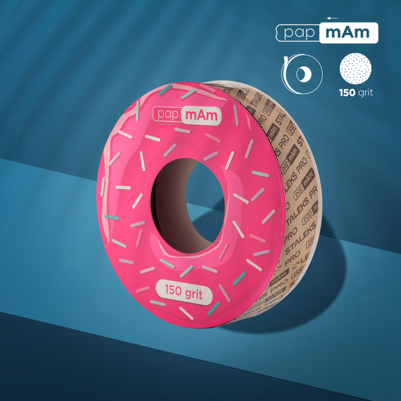 Запасной блок файл-ленты PAP-MAM Белый для пластиковой катушки Staleks PRO 150 грит, 6 м