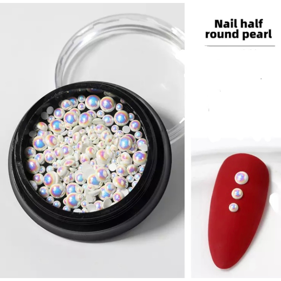 Жемчуг для ногтей перламутр, микс размер