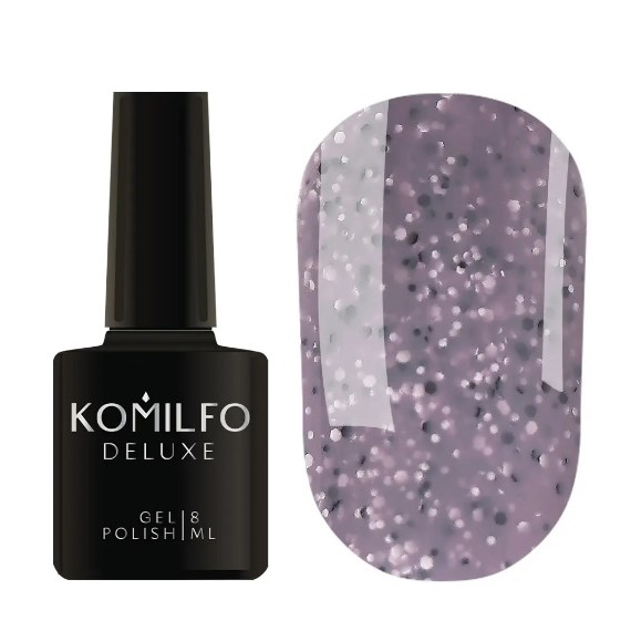 Гель-лак Komilfo Stone Collection ST001 серый с крошкой, 8 мл
