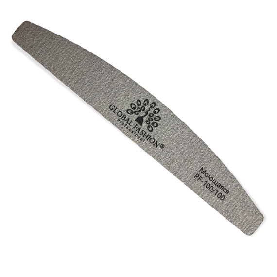 Пилка моющая для ногтей Global 100/100 полумесяц