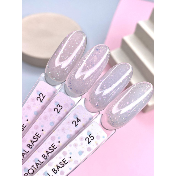 База для ногтей DARK Potal Base №22, молочно-розовая с поталью, 15 мл, Цвет: Розовый, изображение 2