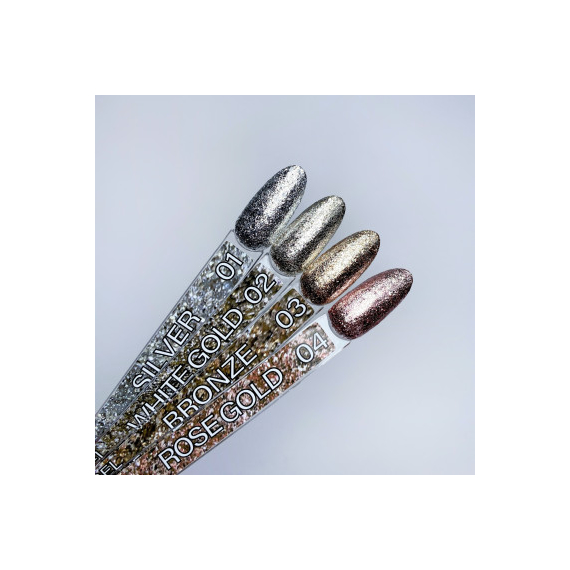 Гель для дизайну Dis shine gel №04 rose gold 5 г, зображення 2