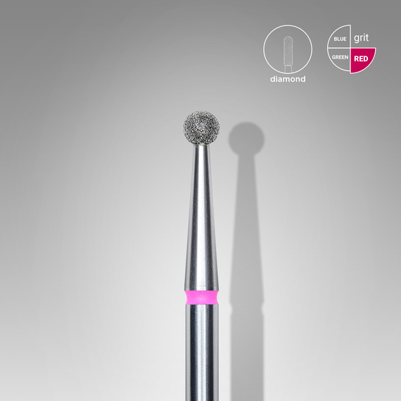 Насадка фреза с алмазным напылением Staleks шар красный 2,5 мм 1 шт