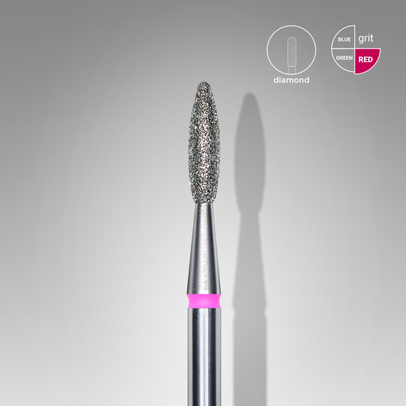 A set of bits of cutters with diamond spraying Staleks flame safe red 2.1 mm 6 pcs