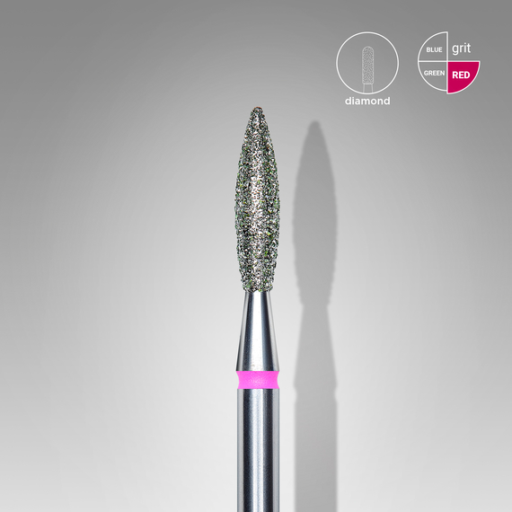 Набор фрез с алмазным напылением Staleks пламя безопасное красное 2,3 мм 6 шт