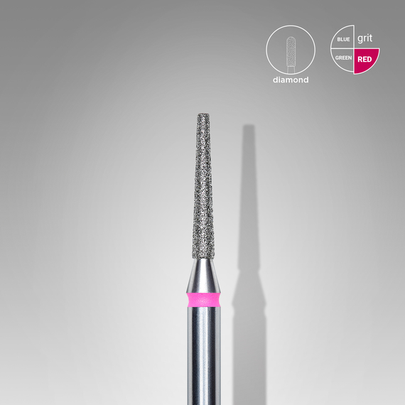 Набір насадок фрез з алмазним напиленням Staleks конус усічений червоний 1,6 мм 6 шт