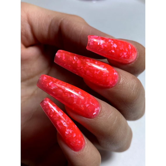 База для ногтей DARK Potal Base №14, коралловый с поталью, 15 мл, Цвет: Красный