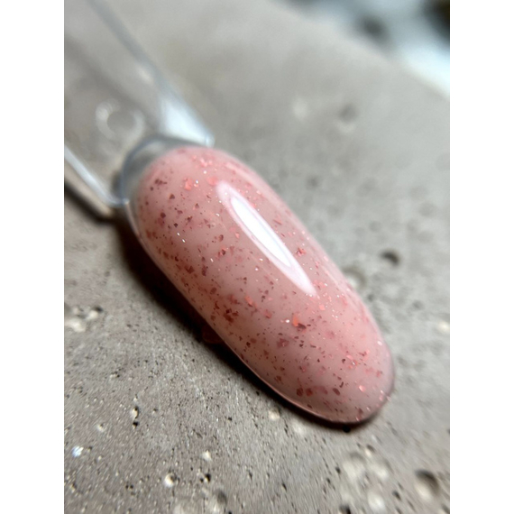 База для ногтей DARK Potal Base №26, бежево-розовая с поталью, 15 мл