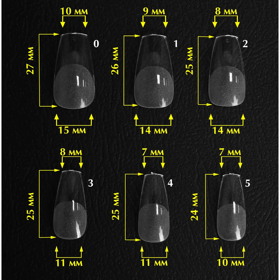 Гелеві форми для нарощування нігтів Komilfo SoFast Nail Forms Ballerina Medium, балерина, 240, зображення 2