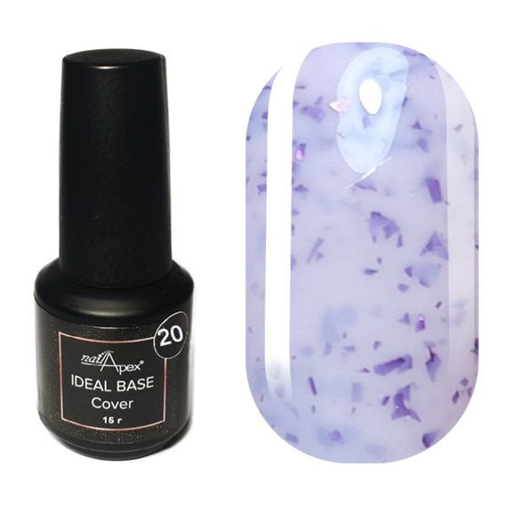 Камуфлирующая база NailApex IDEAL Base Potal №20 сиреневый мохито, 15 мл