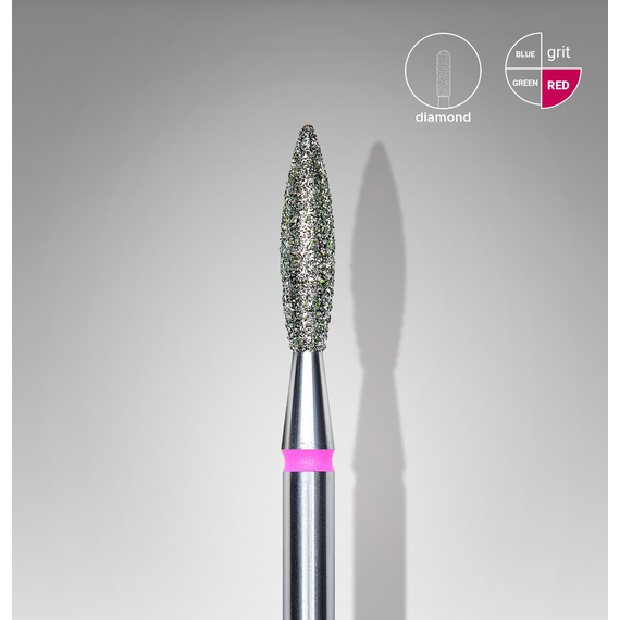 Насадка фреза с алмазным напылением Staleks пламя безопасное красное 2,3 мм 1 шт