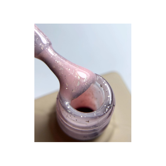 База для ногтей DARK Potal Base №44, молочно-розовая с поталью, 10 мл