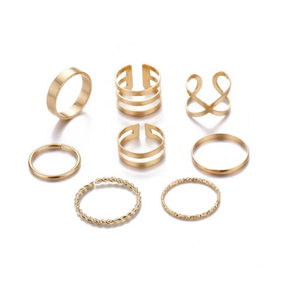 Набор золотых колец, 8 шт.